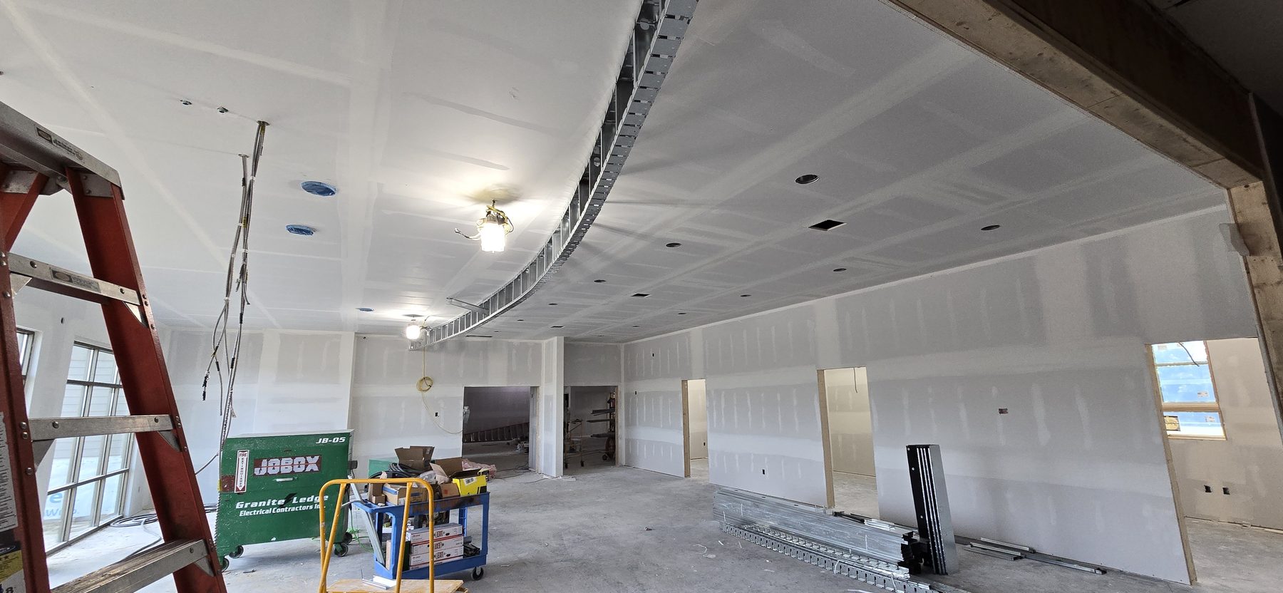 Commercial drywall ceiling finishing and taping work by Finishing Touch, LLC in St. Paul, MN